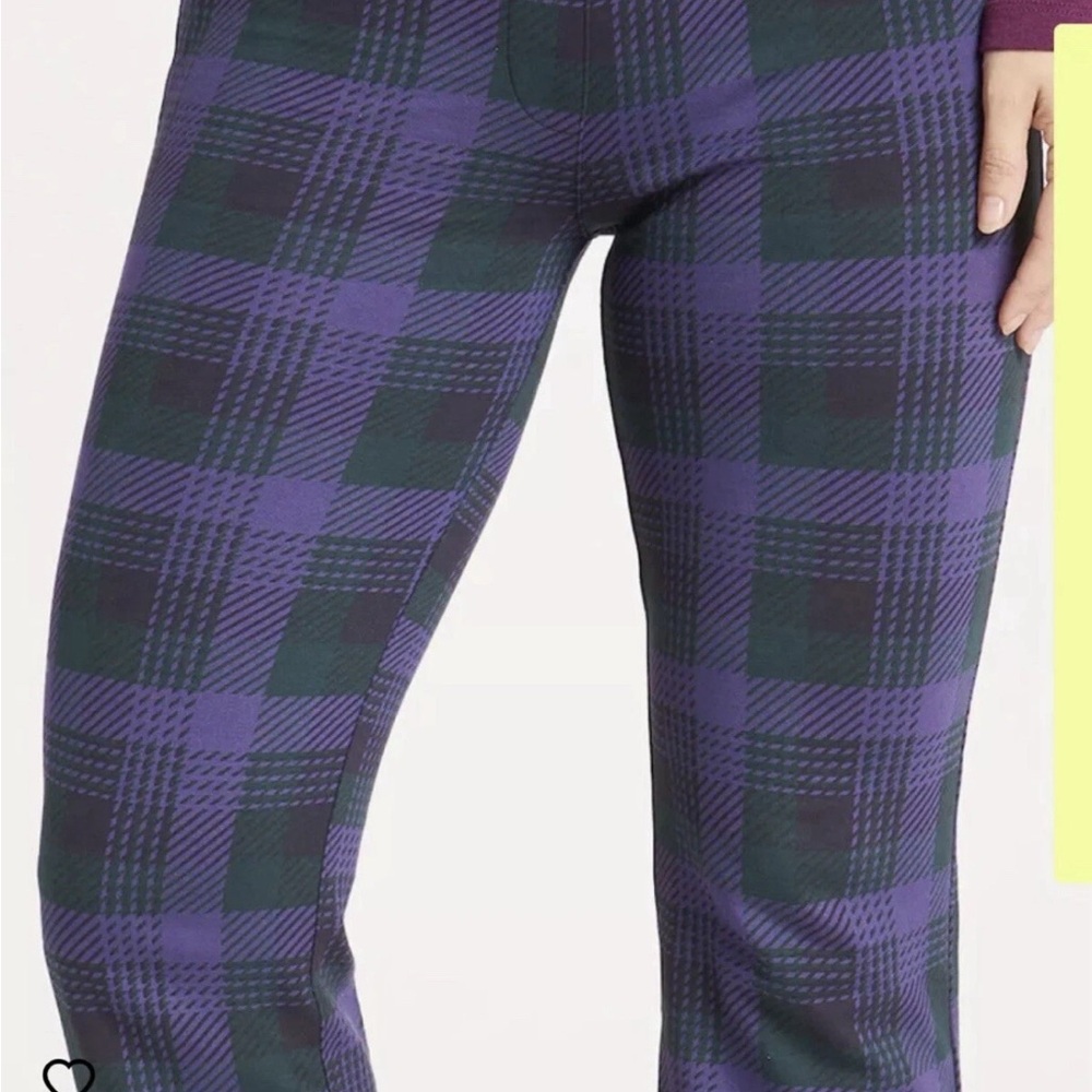 Betabrand Womens Journey Grape Check Skinny Leg Pants Stretch SSP 23” SP 25”